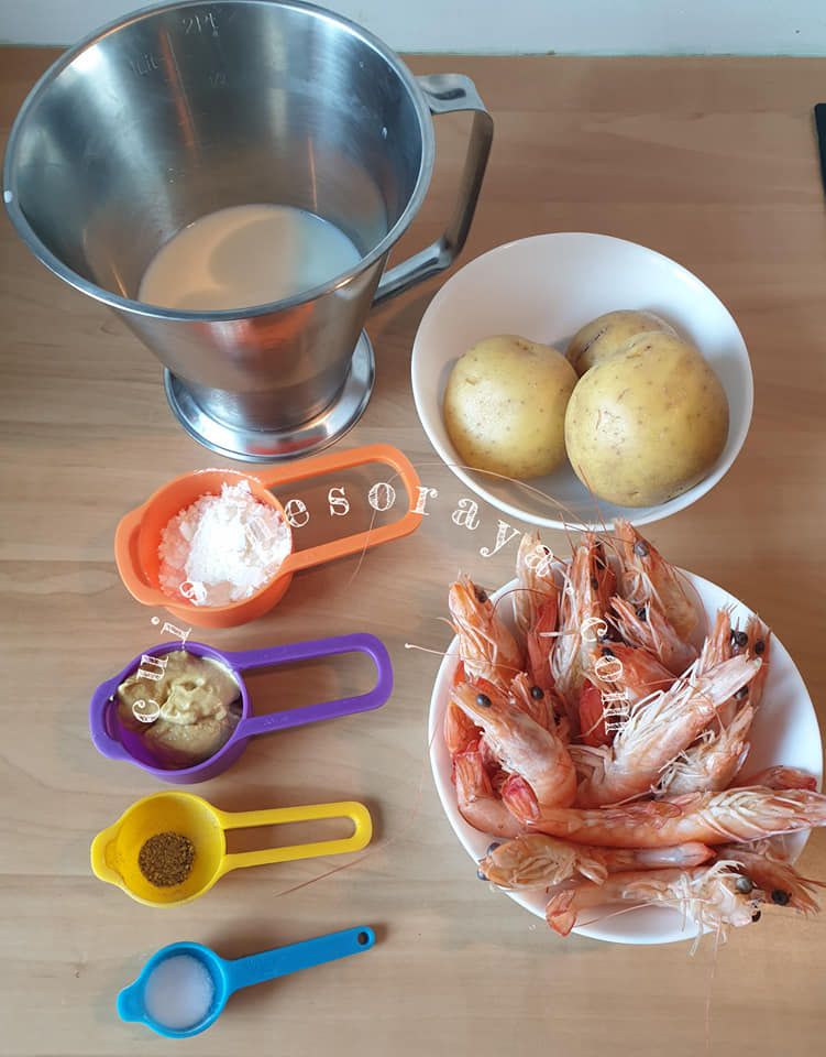 Gratin de crevettes et pommes de terre