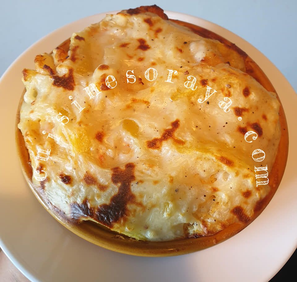 Gratin de crevettes et pommes de terre