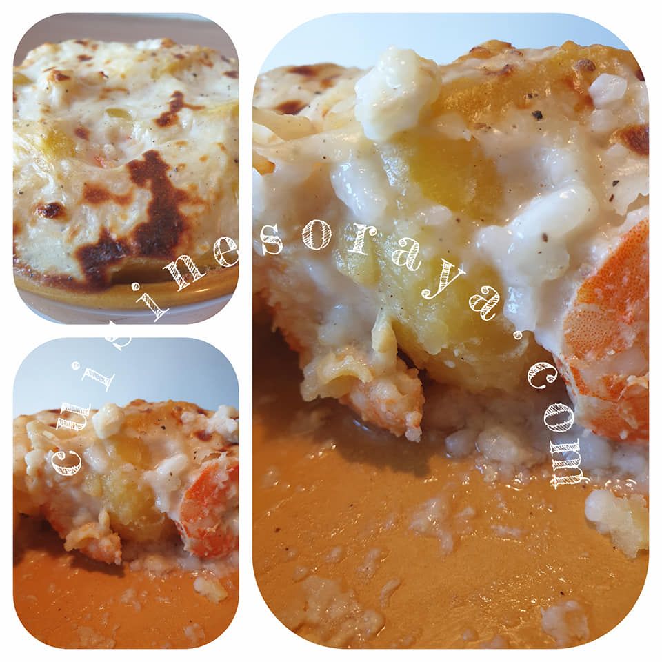 Gratin de crevettes et pommes de terre