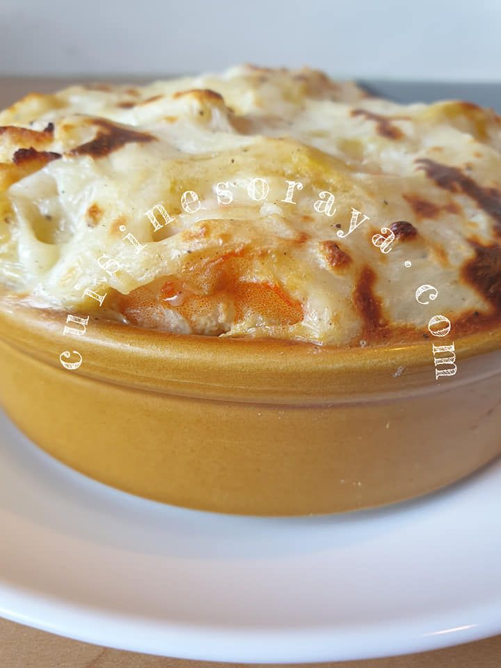 Gratin de crevettes et pommes de terre