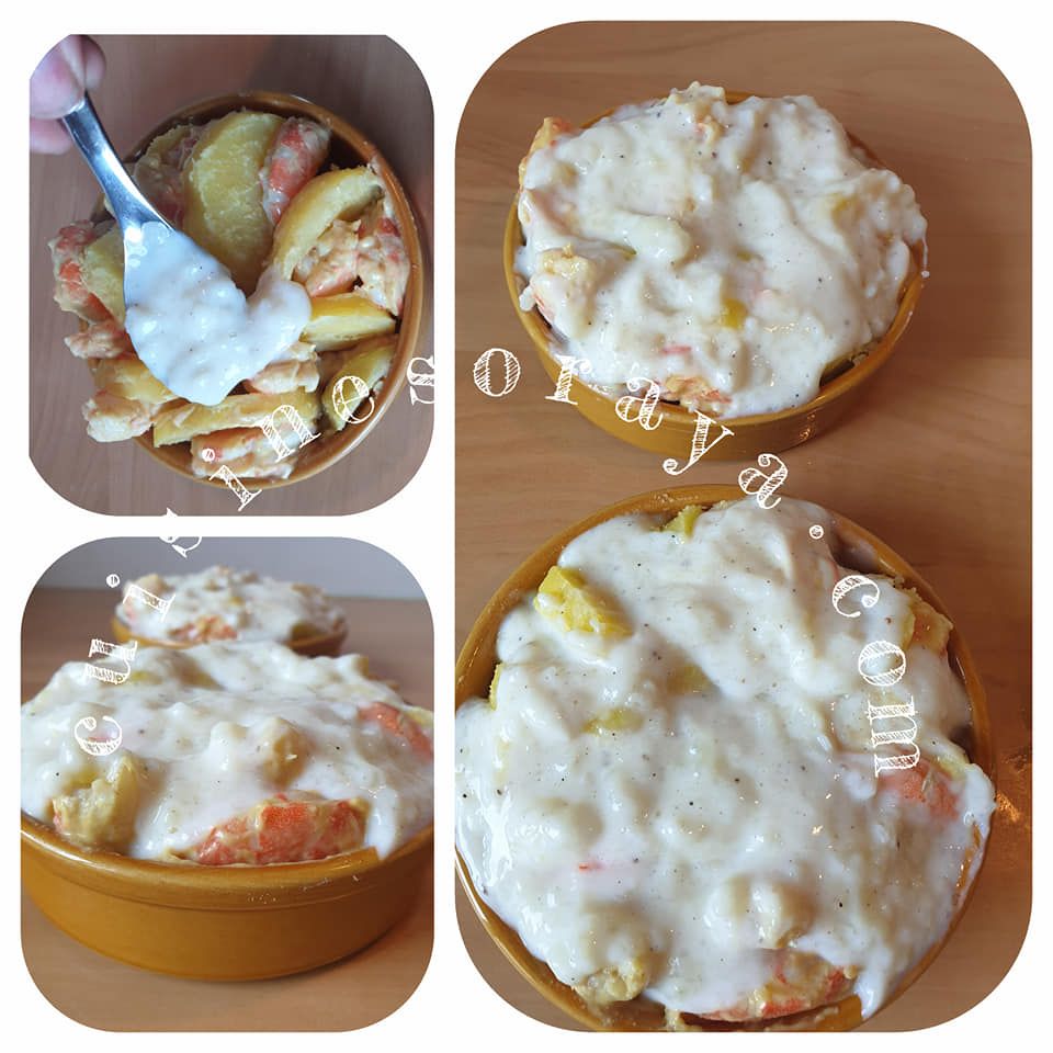 Gratin de crevettes et pommes de terre