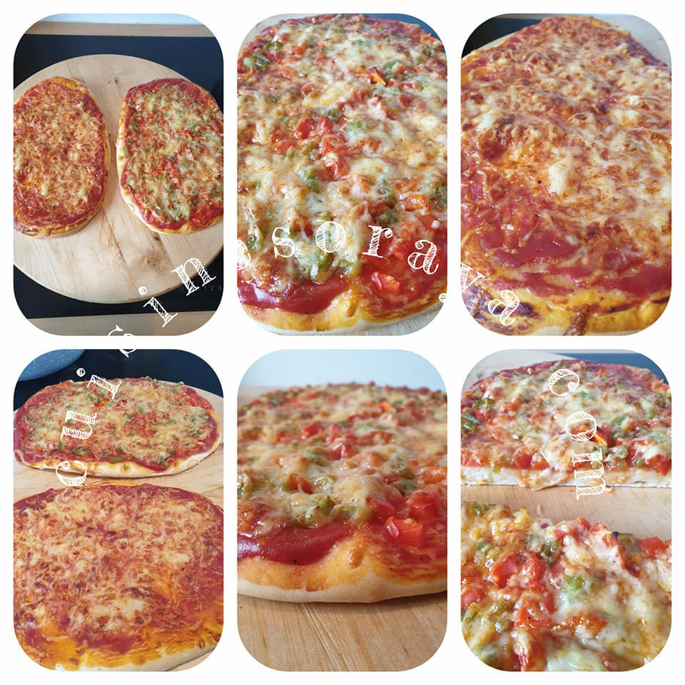 Réalisation des pizza avec la même pâte avec 0 repos !