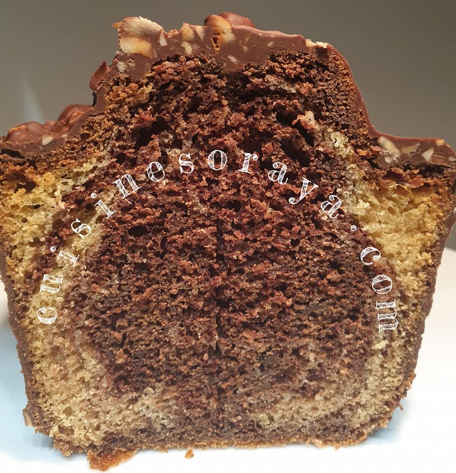 Cake marbré glaçage rocher