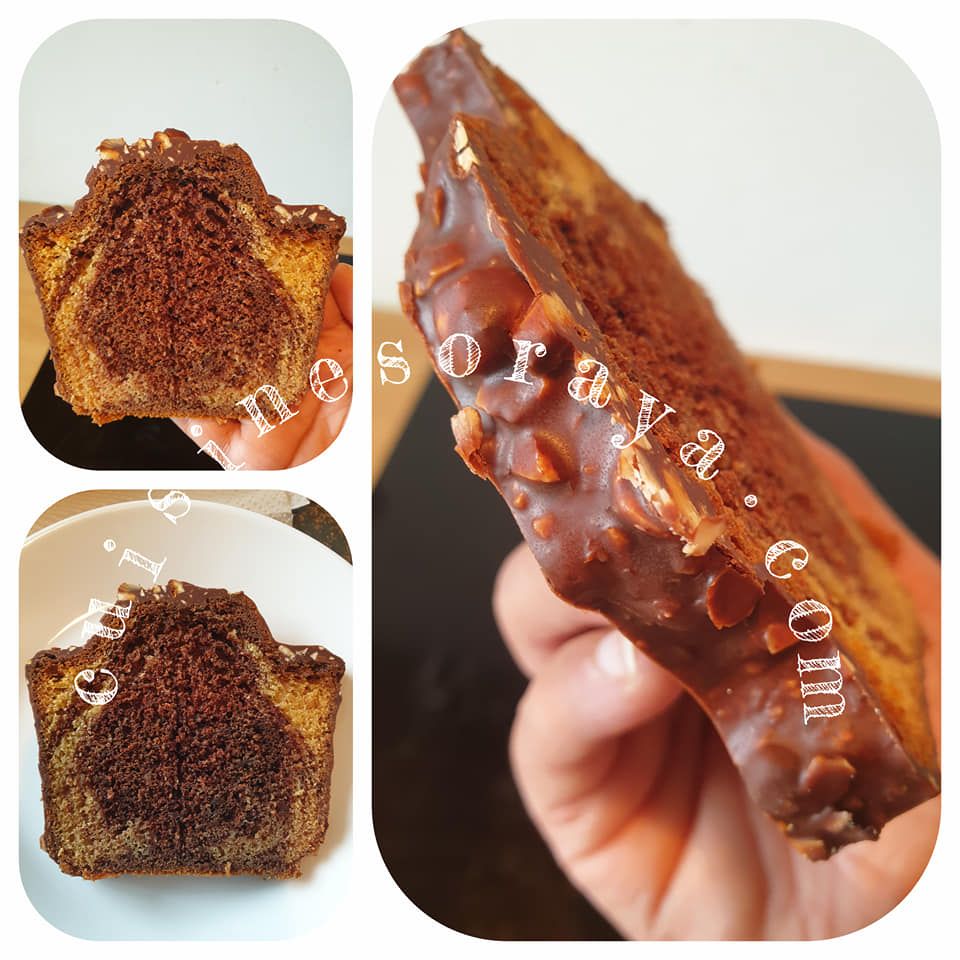 Cake marbré glaçage rocher