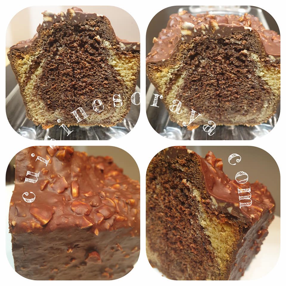 Cake marbré glaçage rocher