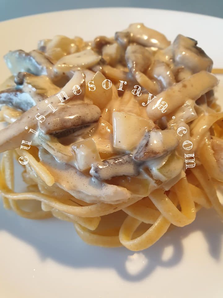 Linguini all'Alfredo aux champignons
