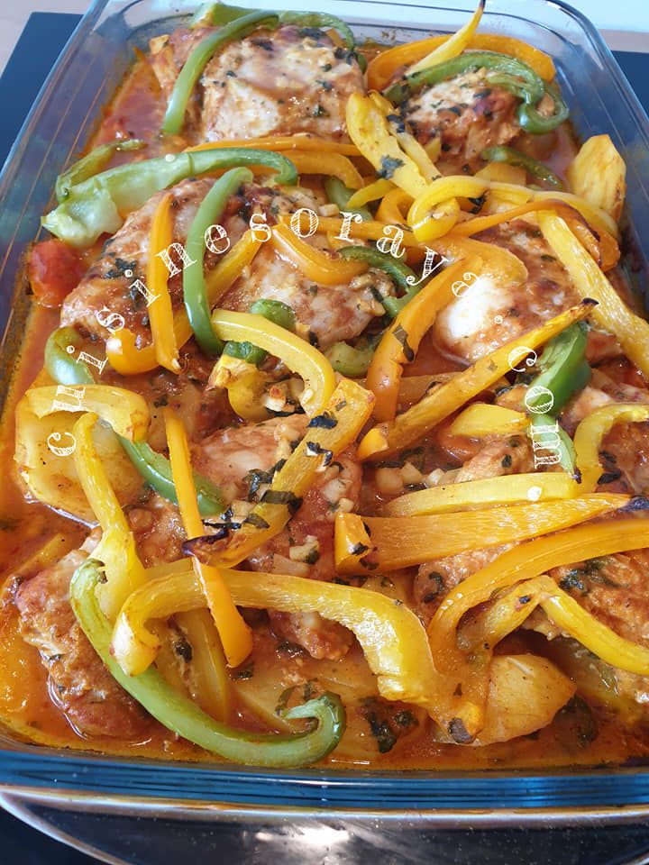 Tajine de cabillaud à la chermoula au four