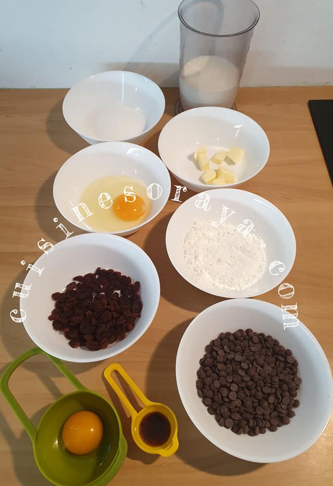 Chinois aux pépites de chocolat et raisins secs
