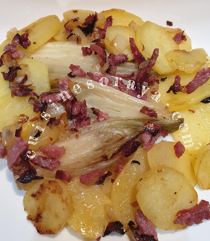 Endives aux lardons et pommes de terre