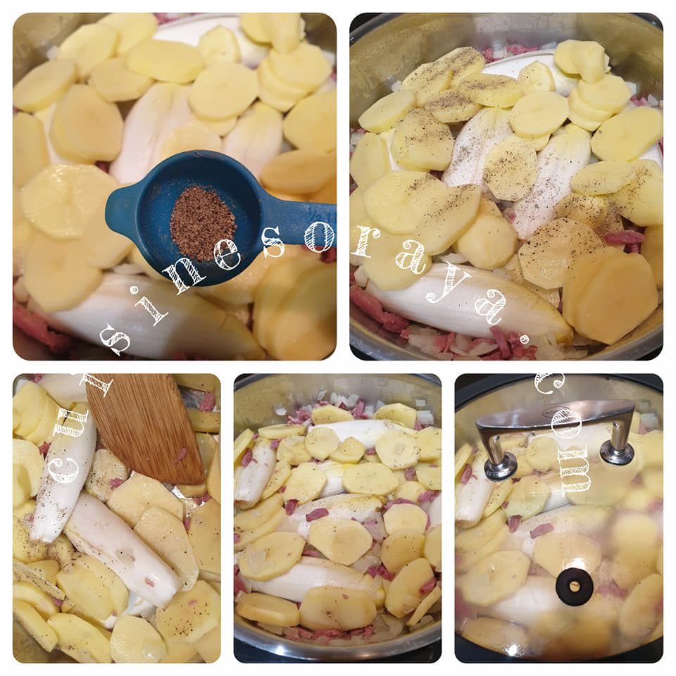 Endives aux lardons et pommes de terre