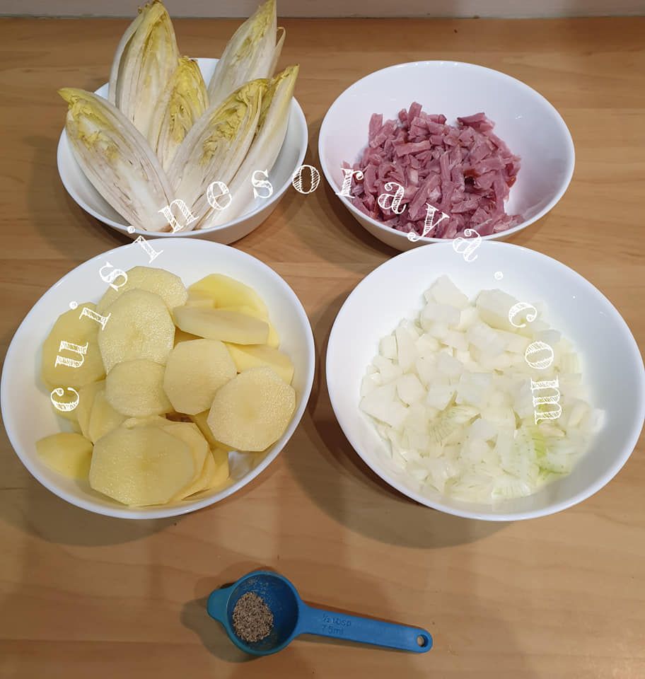 Endives aux lardons et pommes de terre