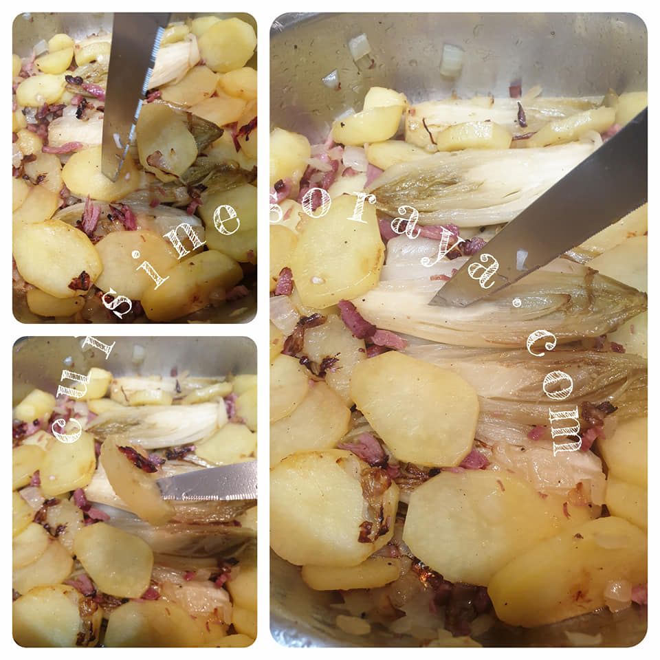 Endives aux lardons et pommes de terre