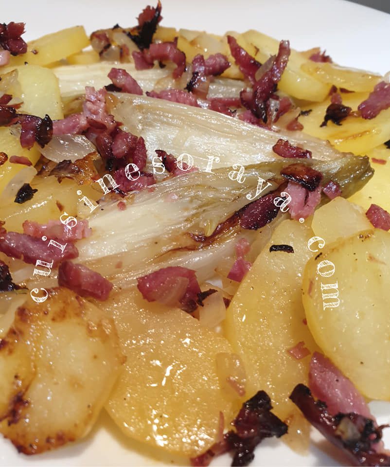 Endives aux lardons et pommes de terre
