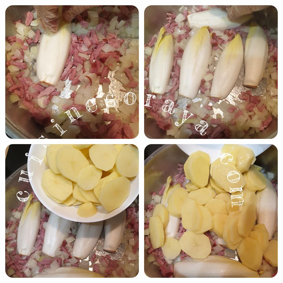 Endives aux lardons et pommes de terre