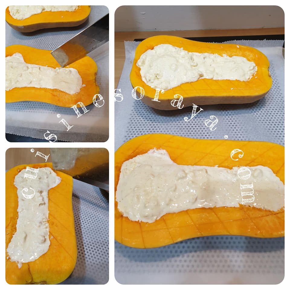 Butternut farcie au chèvre