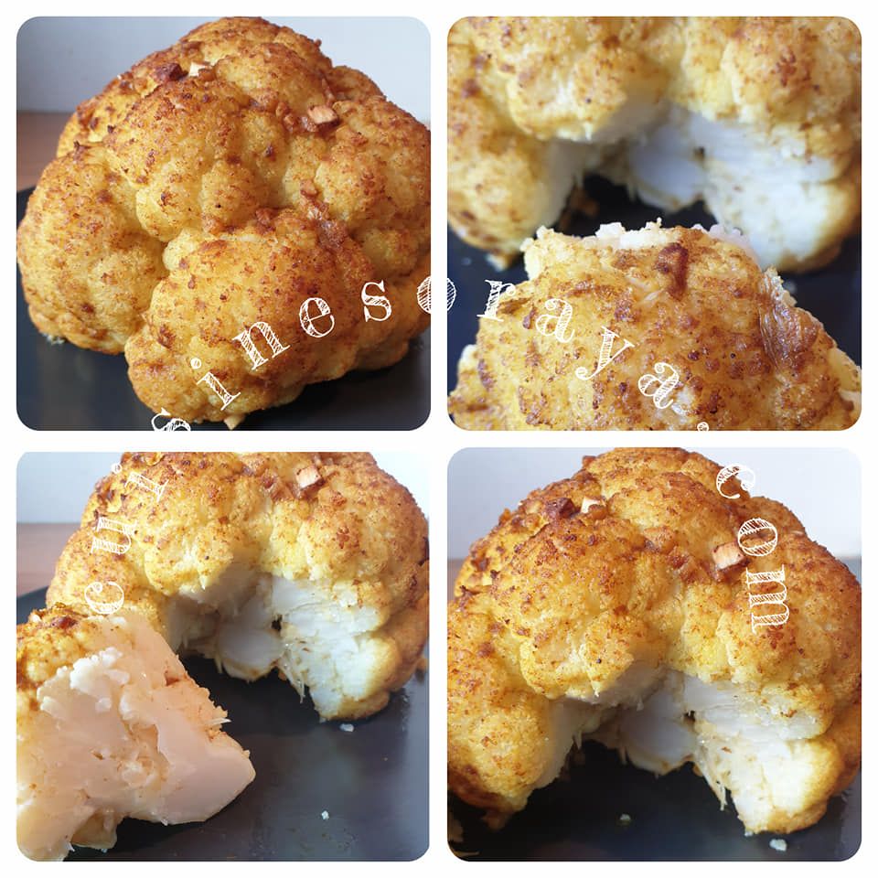 Chou fleur rôti et sa sauce au fromage blanc