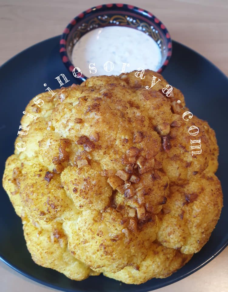 Chou fleur rôti et sa sauce au fromage blanc