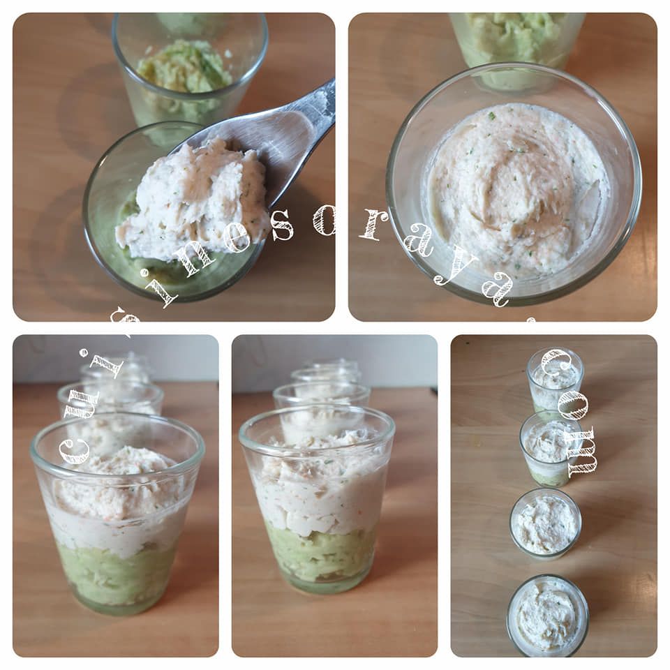 Mousse avocat et crevette