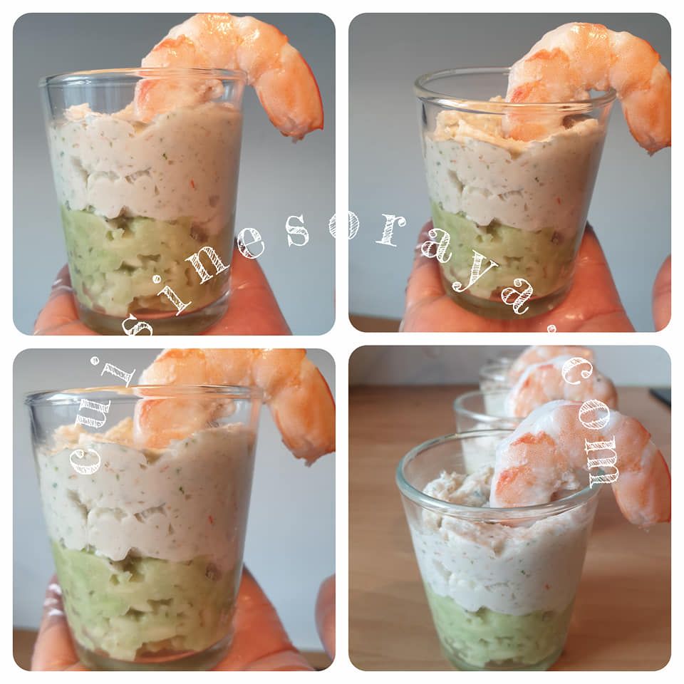 Mousse avocat et crevette