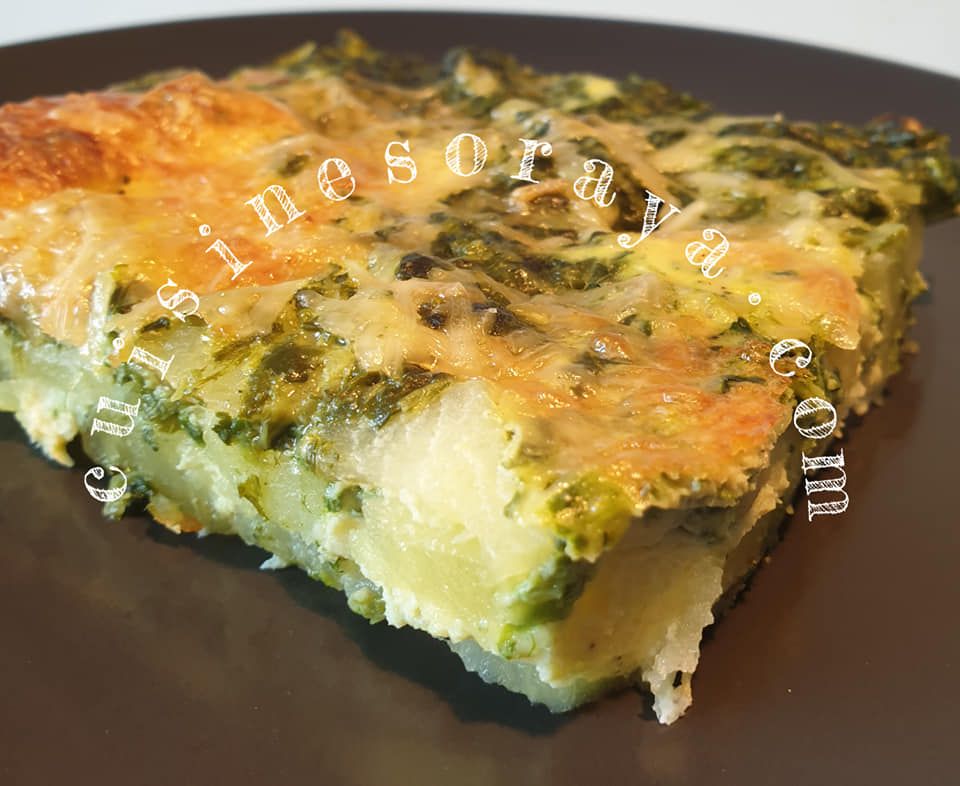Quiche sans pâte au pommes de terre et épinard