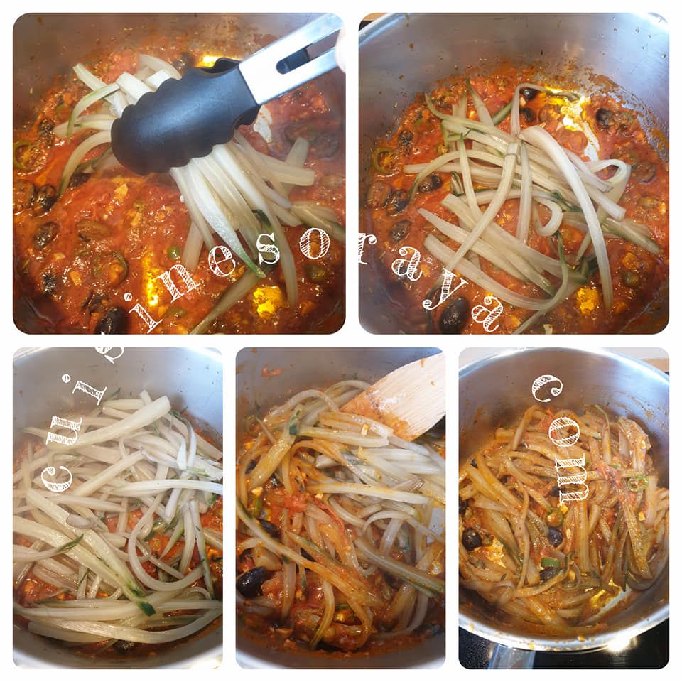 Spaghettis de côte blettes à l'italienne