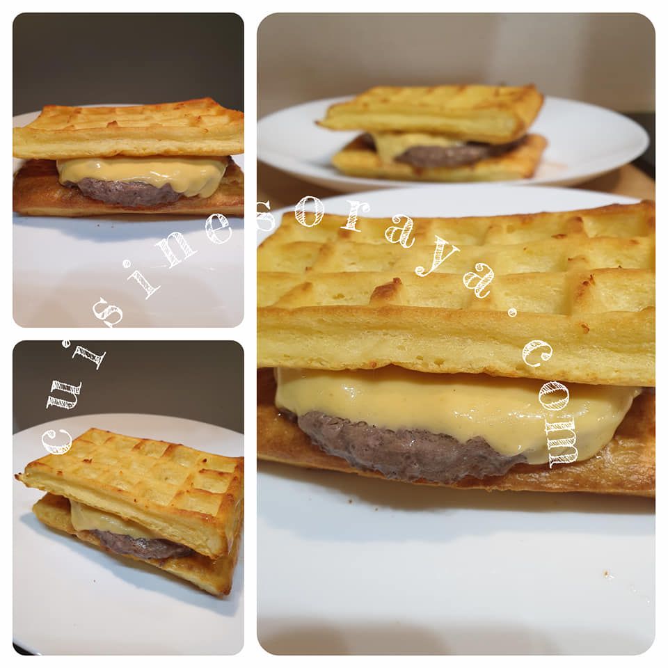 Gaufres fromage au four - En burger ou en pizza