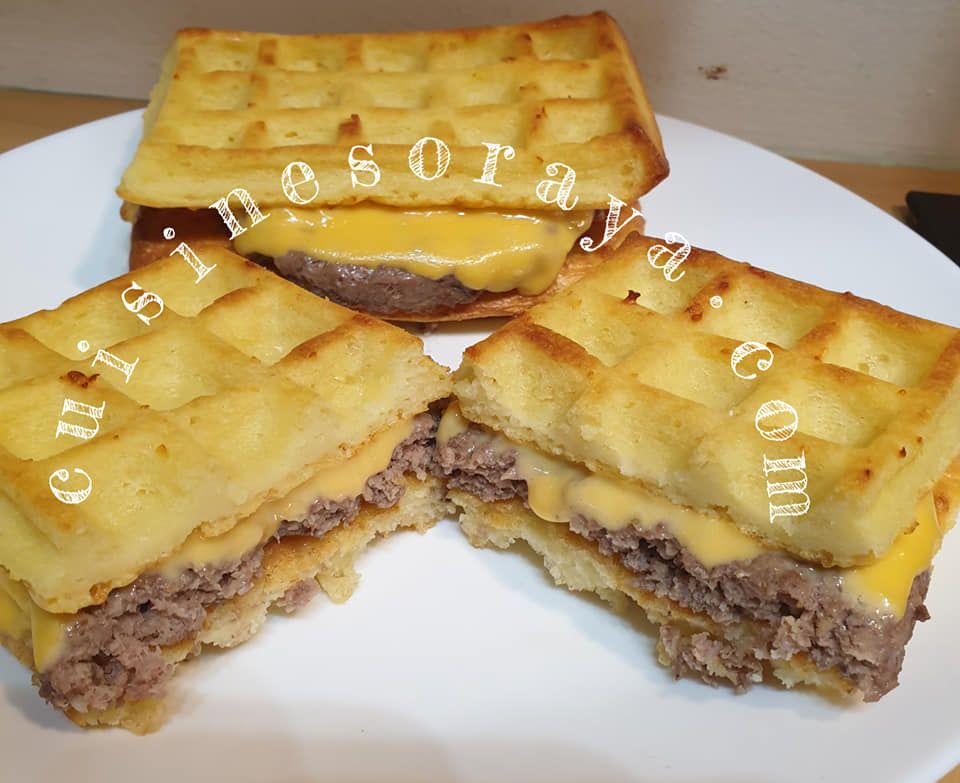 Gaufres fromage au four - En burger ou en pizza
