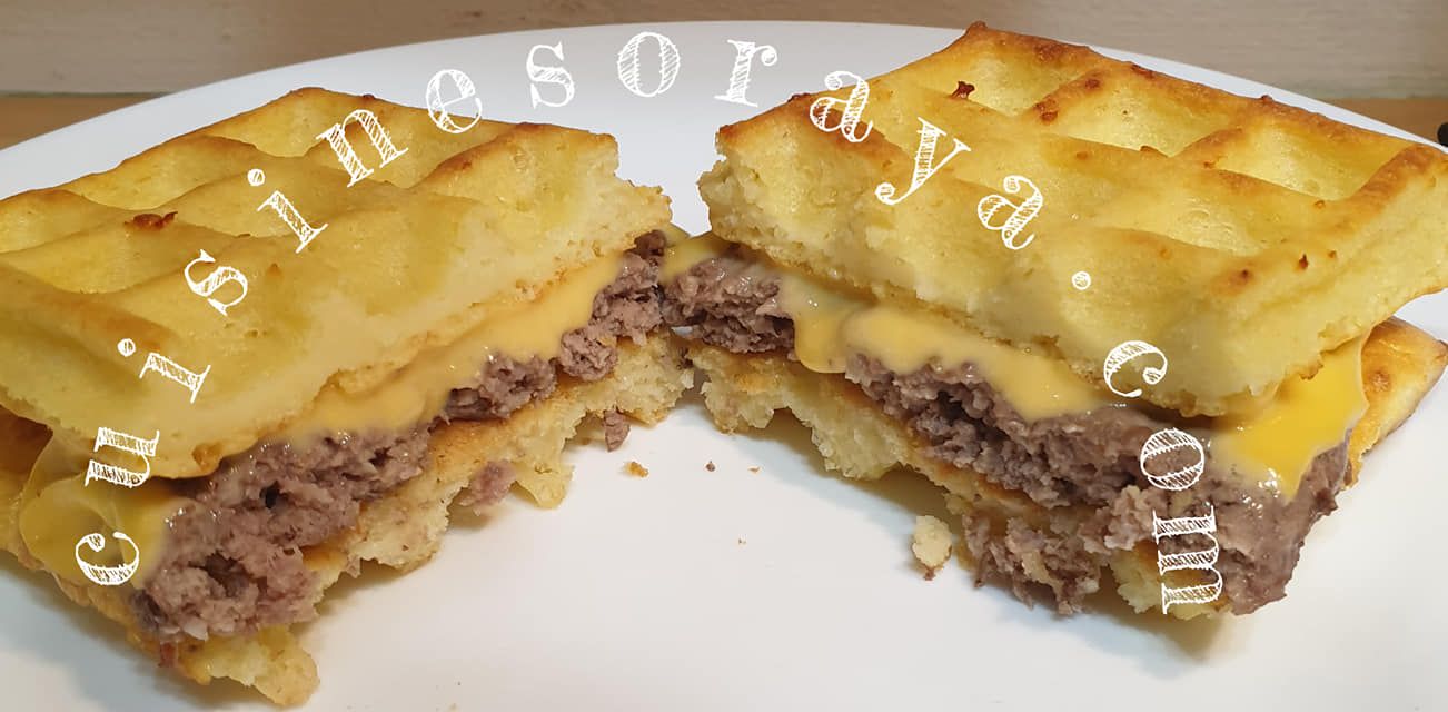 Gaufres fromage au four - En burger ou en pizza
