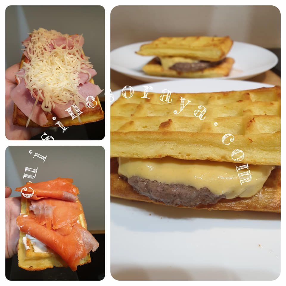 Gaufres fromage au four - En burger ou en pizza