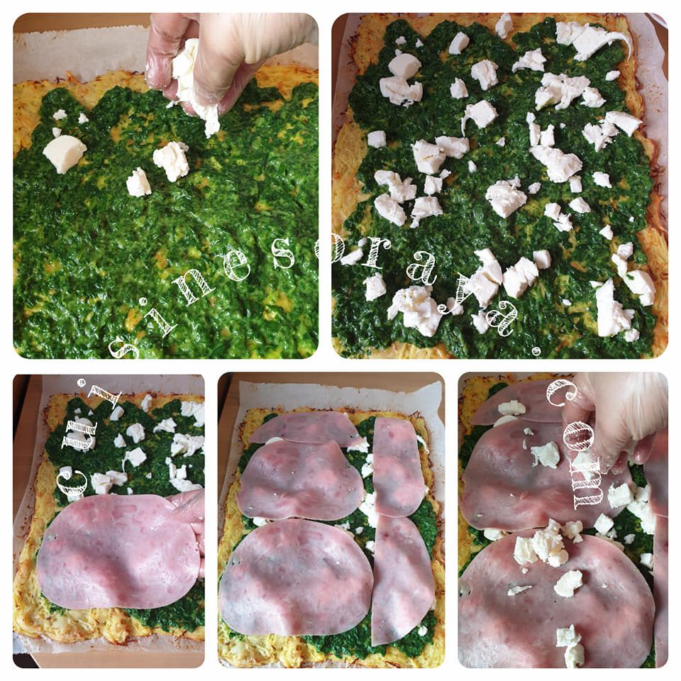 Roulé de pomme de terre, épinard, jambon de dinde et fromage