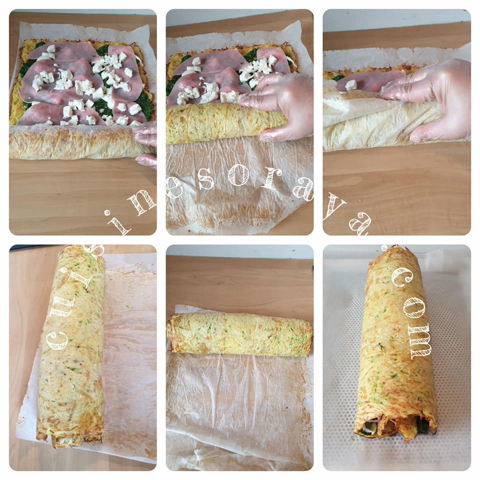 Roulé de pomme de terre, épinard, jambon de dinde et fromage