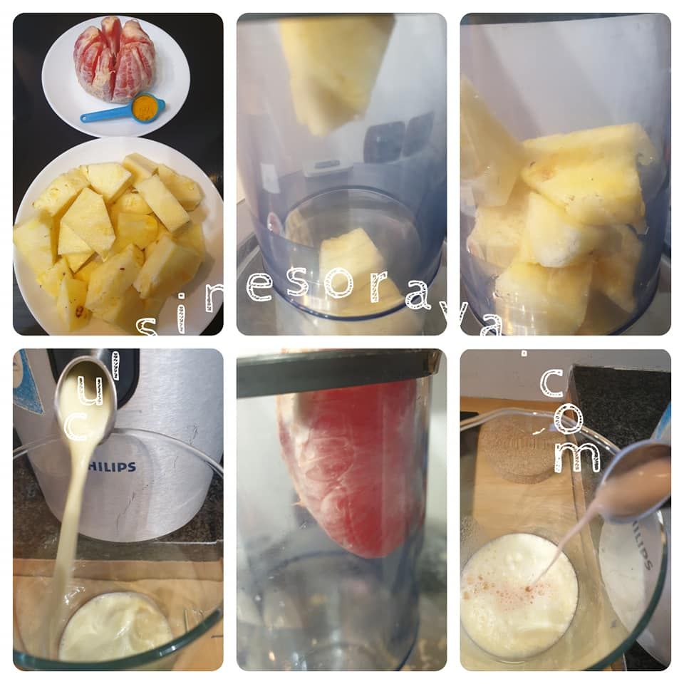 Jus brûle graisse / Ananas, pamplemousse et curcuma