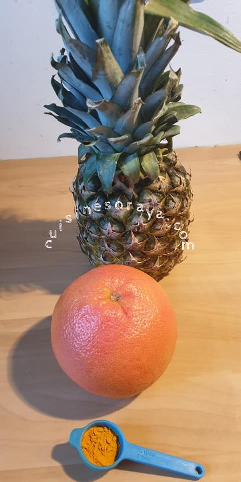 Jus brûle graisse / Ananas, pamplemousse et curcuma