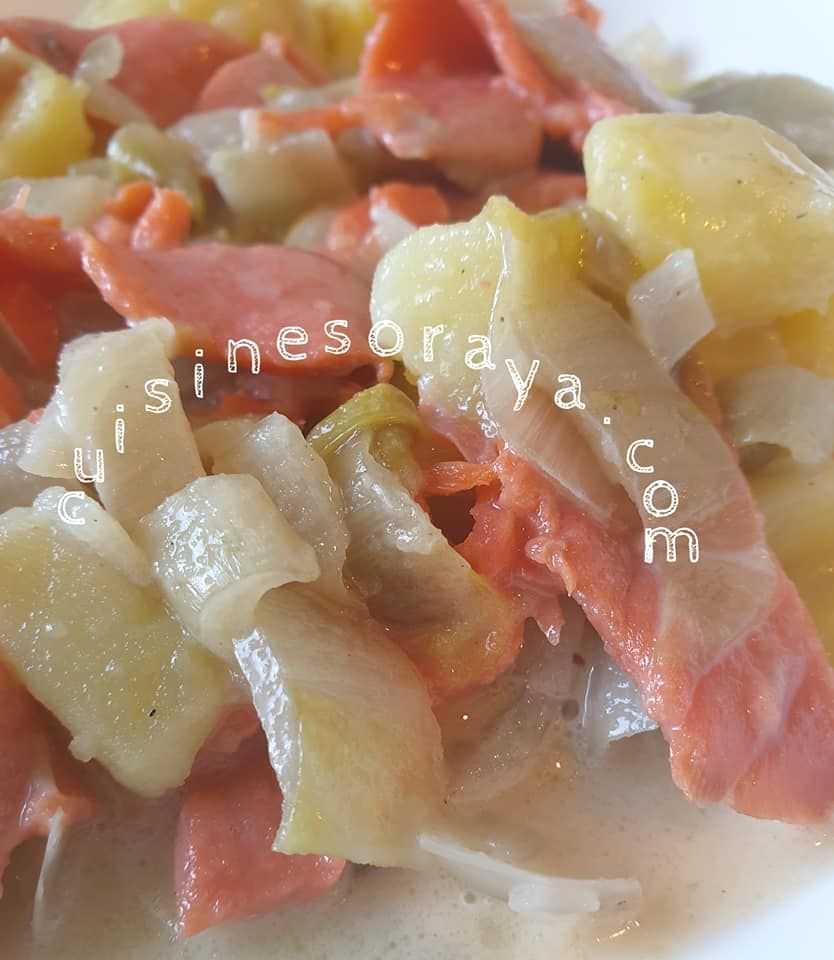 Endives au saumon fumé, pommes de terre et à la cancoillotte