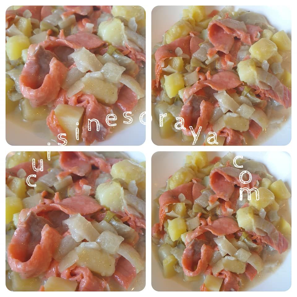 Endives au saumon fumé, pommes de terre et à la cancoillotte
