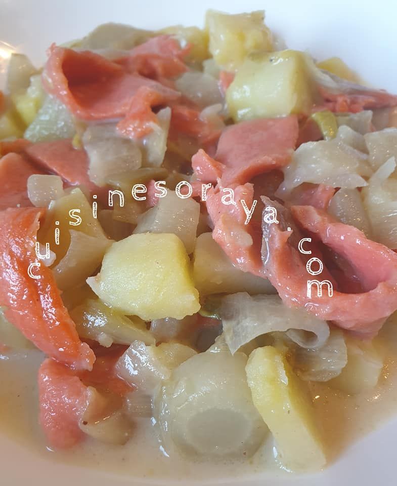 Endives au saumon fumé, pommes de terre et à la cancoillotte