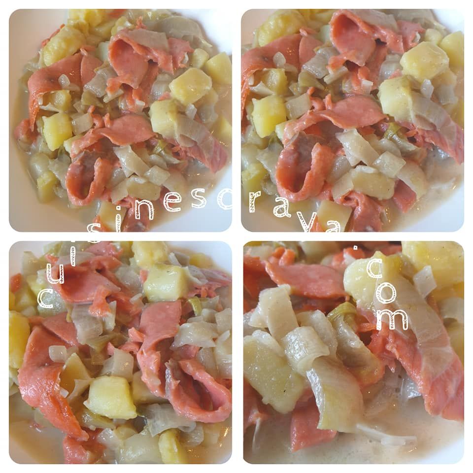 Endives au saumon fumé, pommes de terre et à la cancoillotte