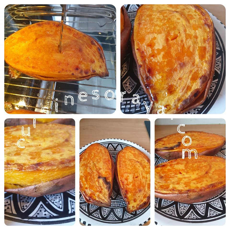 Patates douces au four et sa sauce au skyr ciboulette