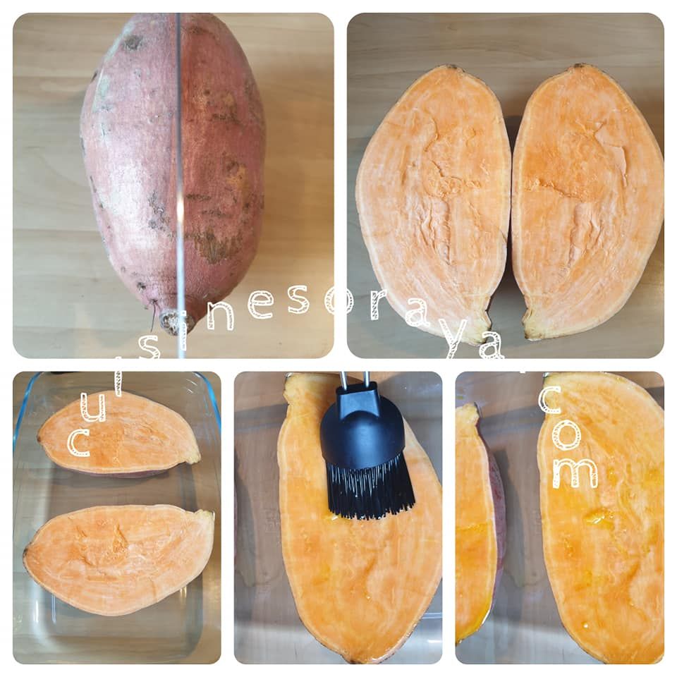 Patates douces au four et sa sauce au skyr ciboulette