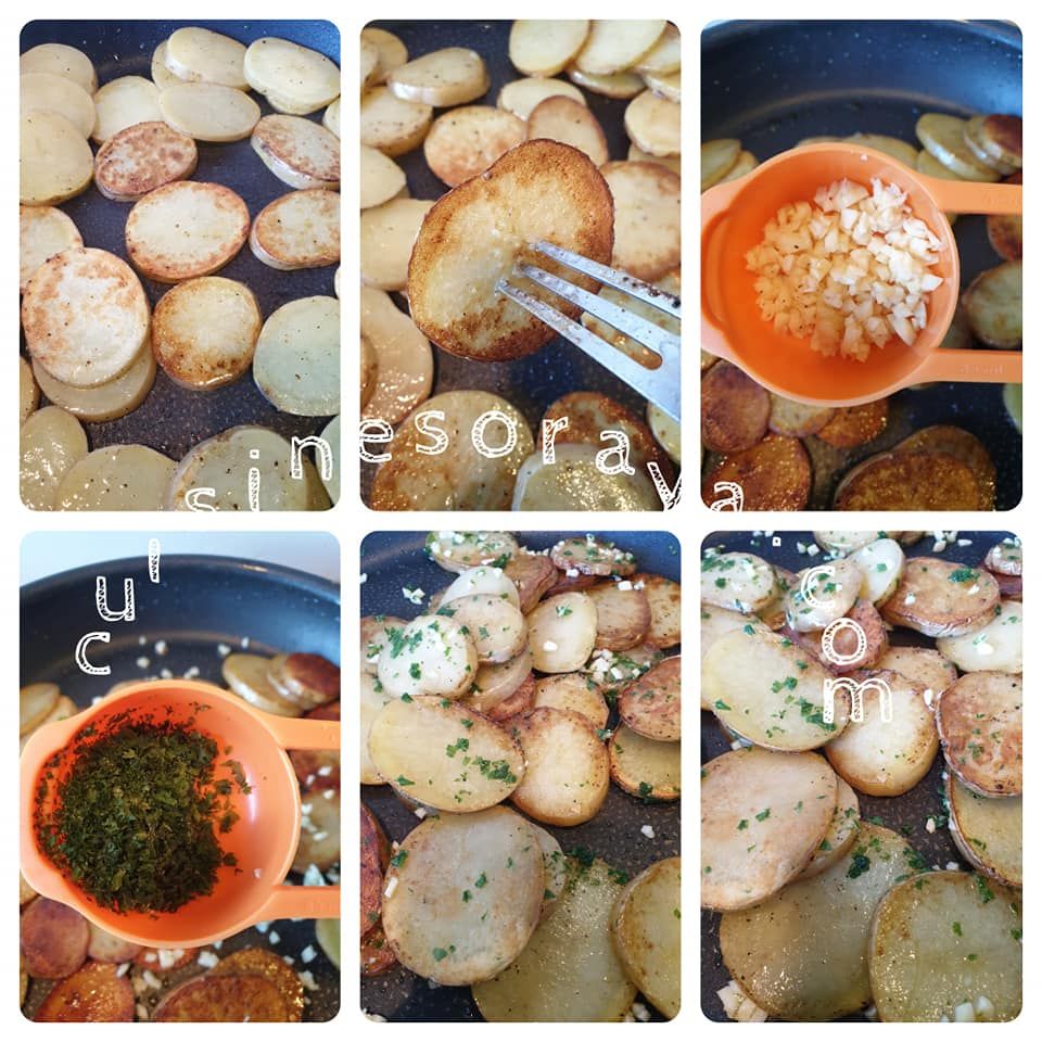 Faux filet sauce champignon, pomme de terre sautées au herbe et épinard à la crème
