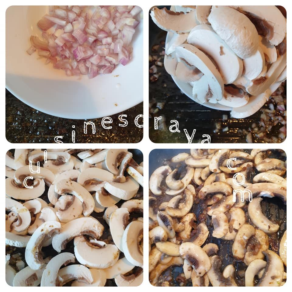 Faux filet sauce champignon, pomme de terre sautées au herbe et épinard à la crème