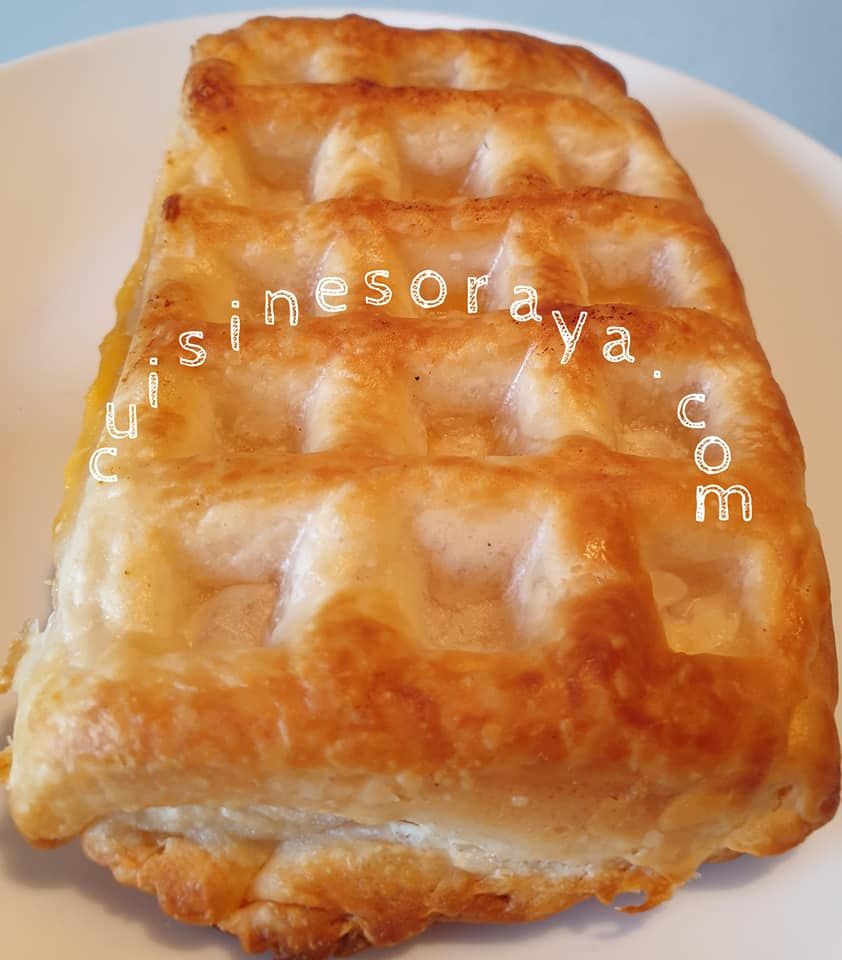 Gaufres feuilletées dinde fromage au four