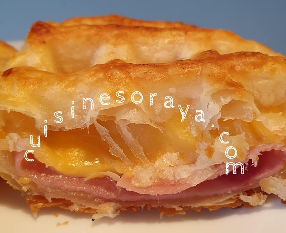 Gaufres feuilletées dinde fromage au four