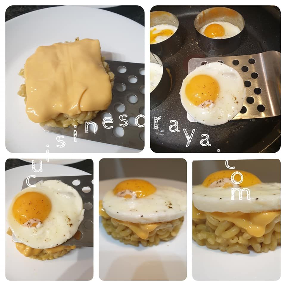 Galette de coquillettes et oeuf