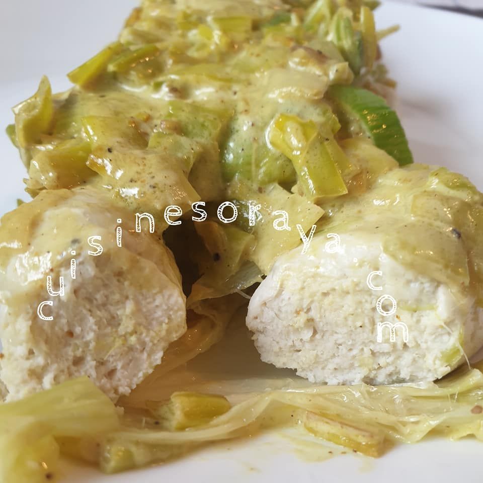 Cannelloni en feuille de poireaux sans pâte au poulet