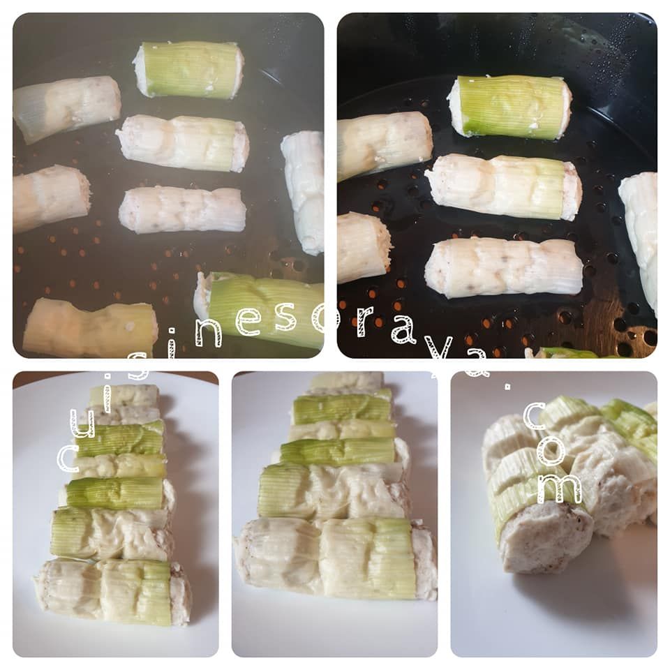 Cannelloni en feuille de poireaux sans pâte au poulet