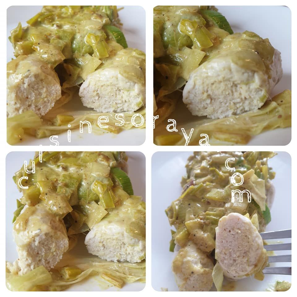 Cannelloni en feuille de poireaux sans pâte au poulet