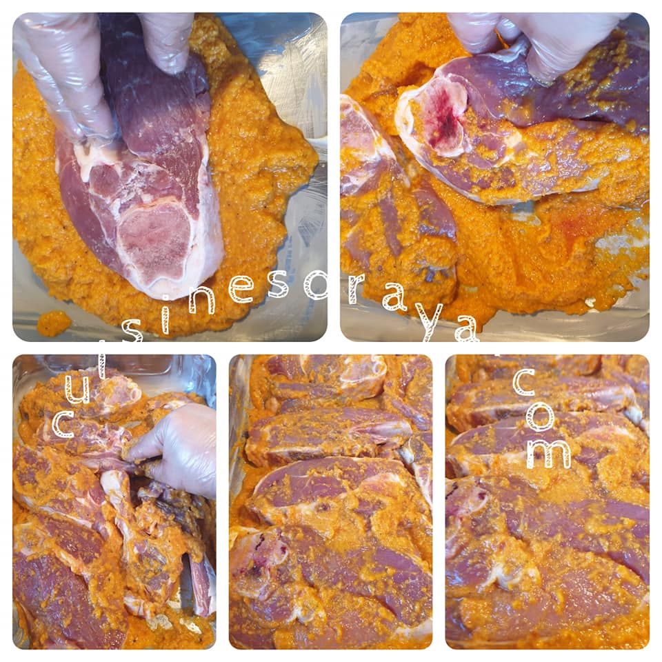 Côte filet d'agneau au four en sauce