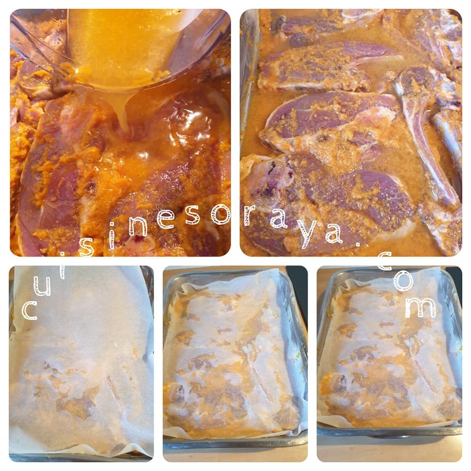 Côte filet d'agneau au four en sauce