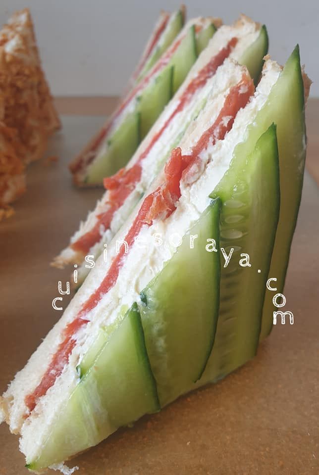 Club sandwich thon oignon crispy / Club sandwich saumon et concombre